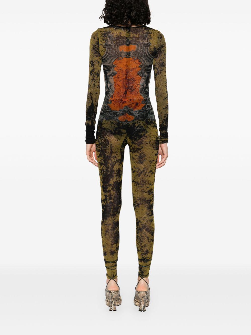 JEAN PAUL GAULTIER Graphic Print Full-length Dress With Long Sleeves In Black Product Image