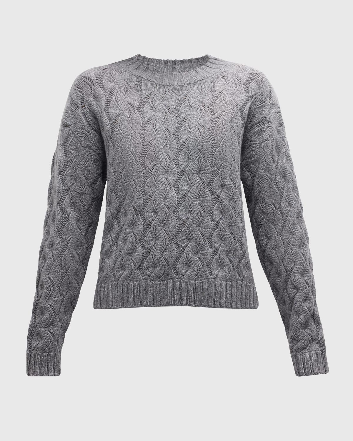 Cashmere Cable-Knit Crewneck Sweater Product Image