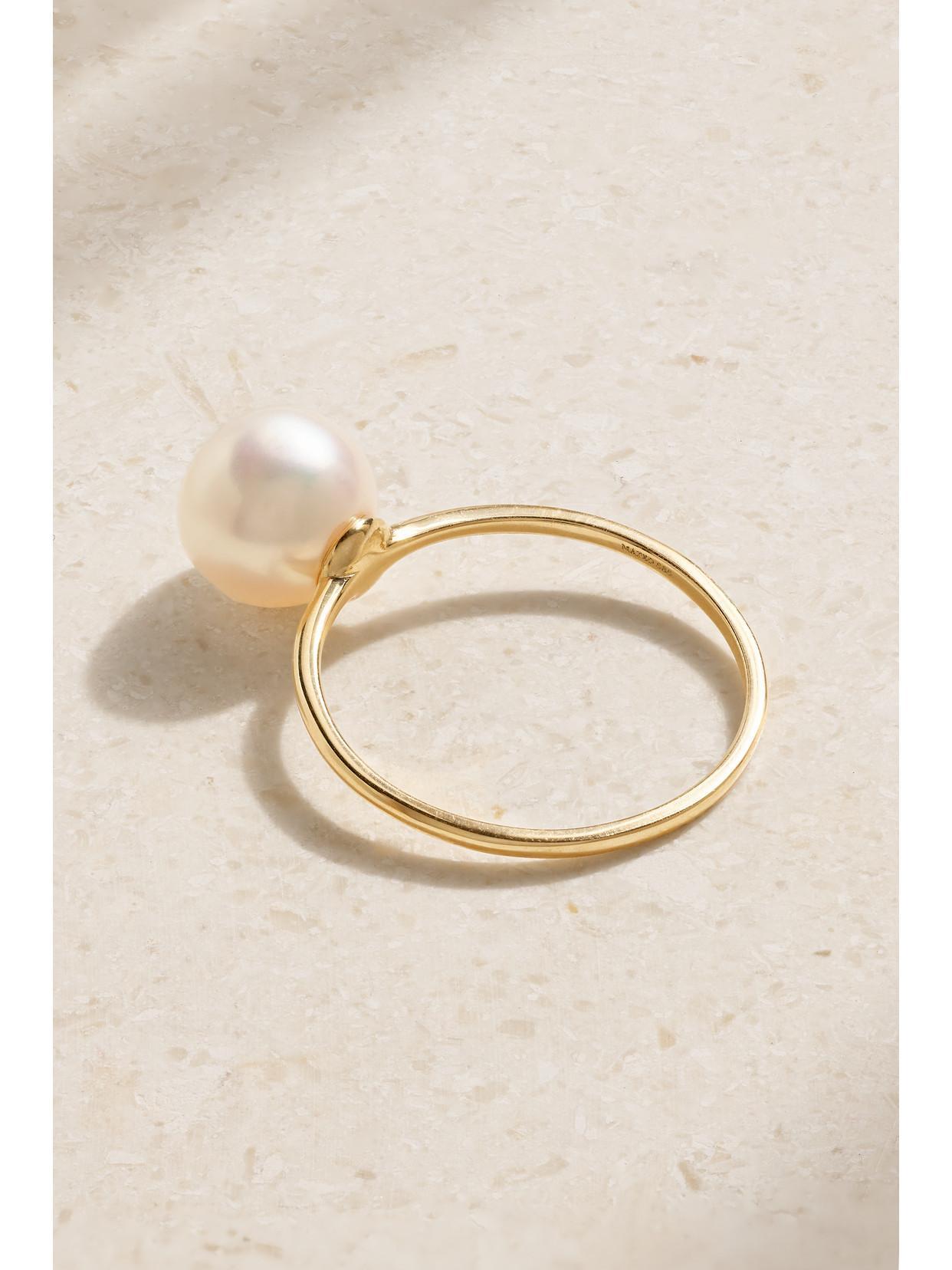 MATEO Pearl Dot 14-karat Gold Pearl Ring Product Image