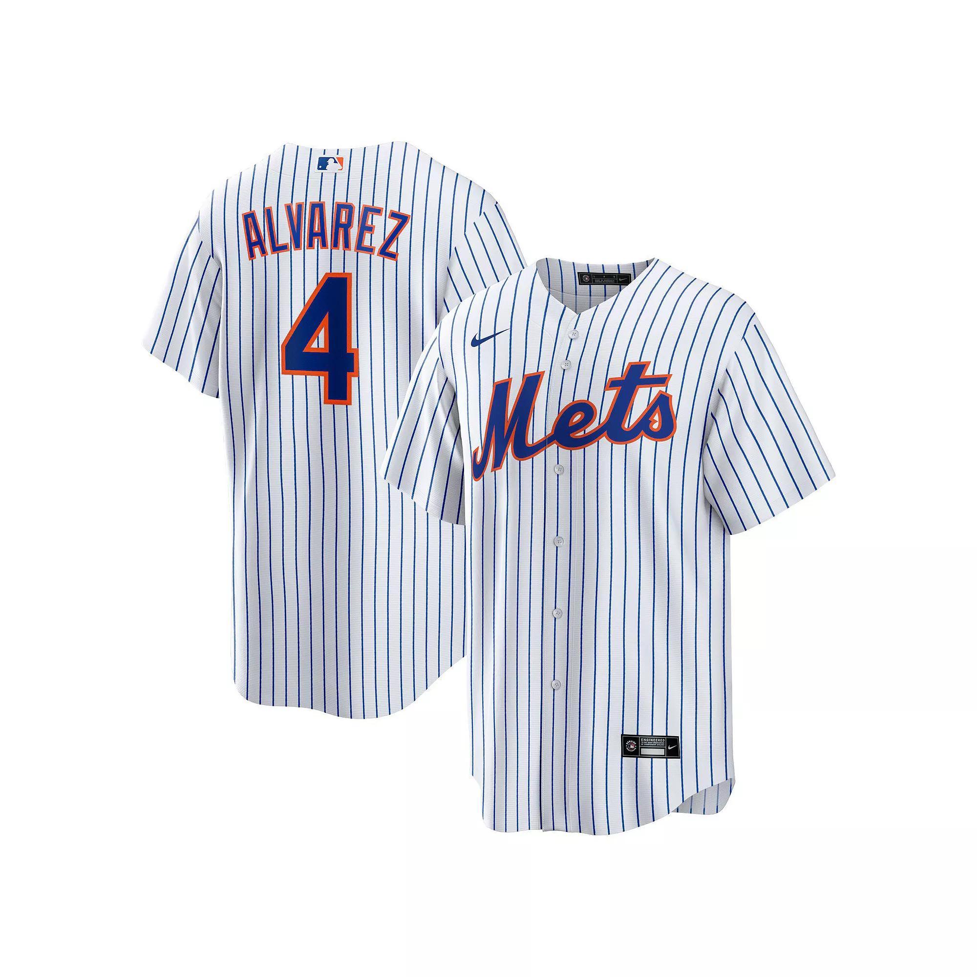 Men's Nike Francisco Alvarez White New York Mets Replica Player Jersey, Size: Large Product Image