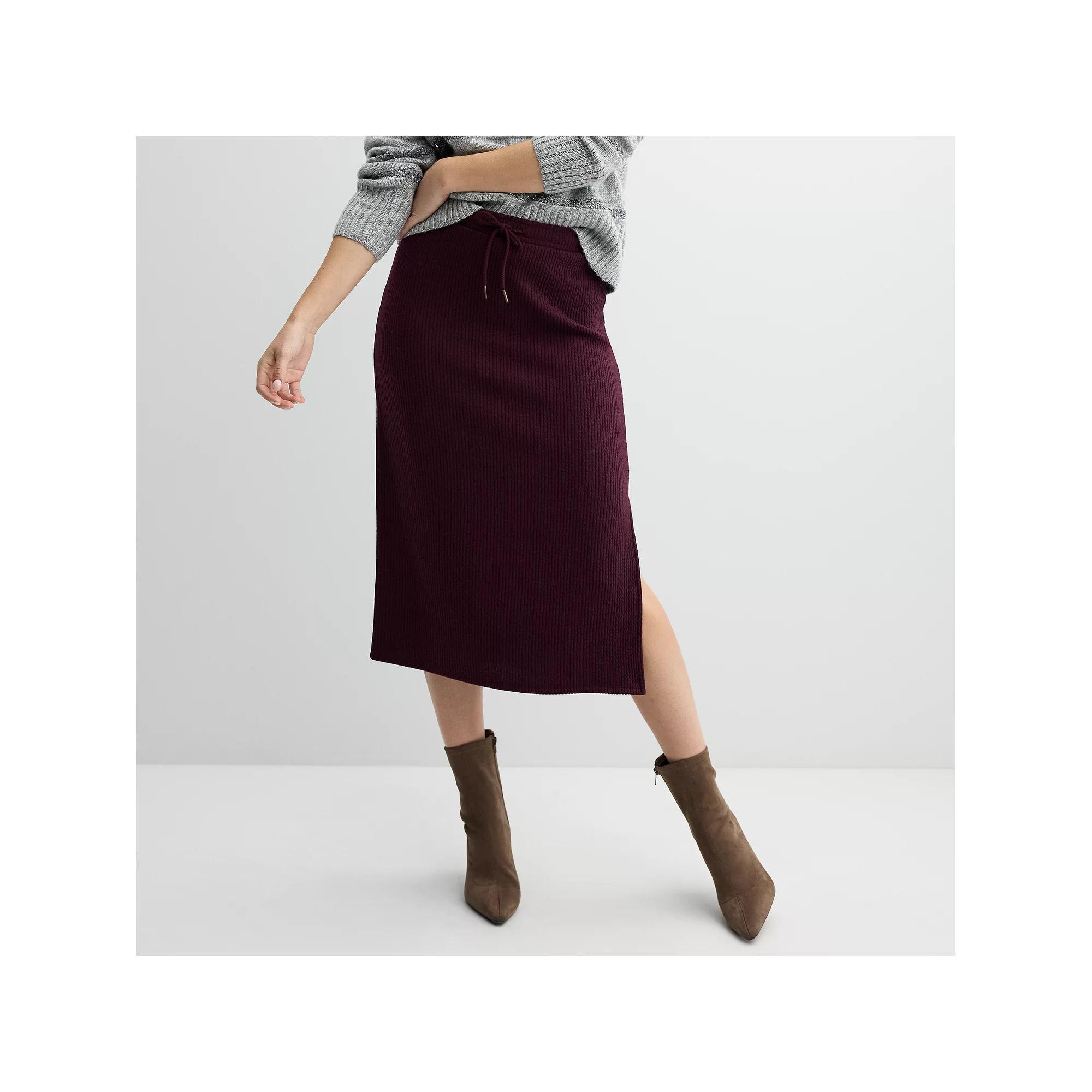Women's Sonoma Goods For Life® Knit Midi Skirt, Size: Medium, Black Jam Product Image