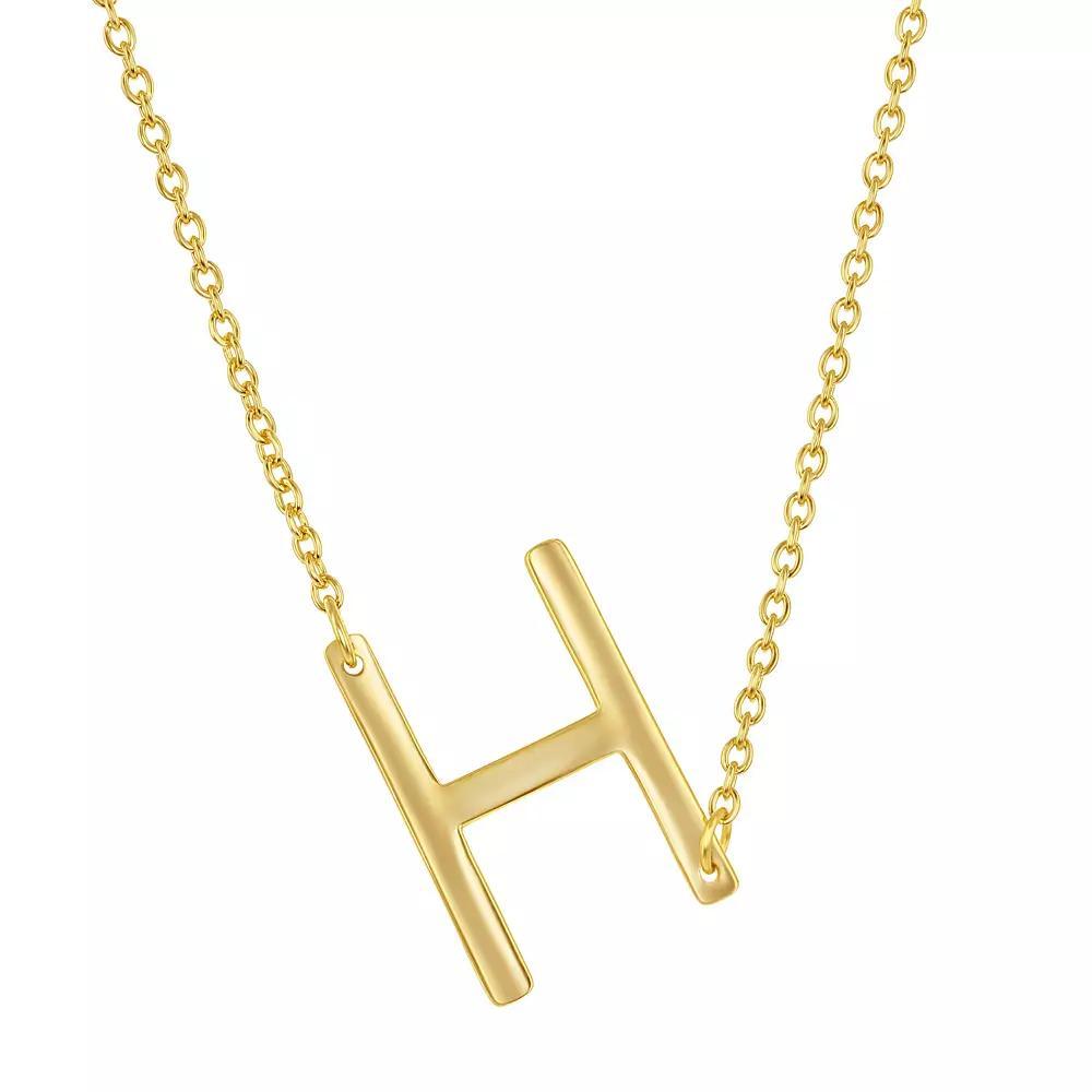Sterling Silver Sideways Initial Necklace, Women's, Size: 16-18" ADJ, Gold Tone Z Product Image