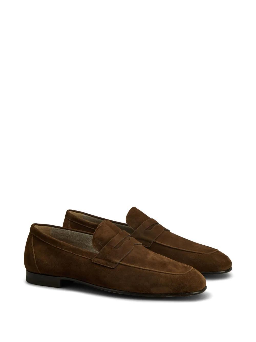 flat rubber sole suede loafers Product Image