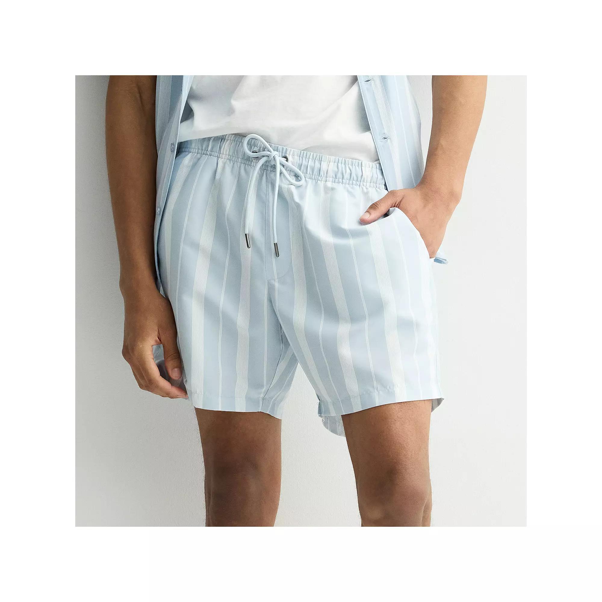 Mens Retrofit Multi Stripe Shorts Grey Blue Product Image