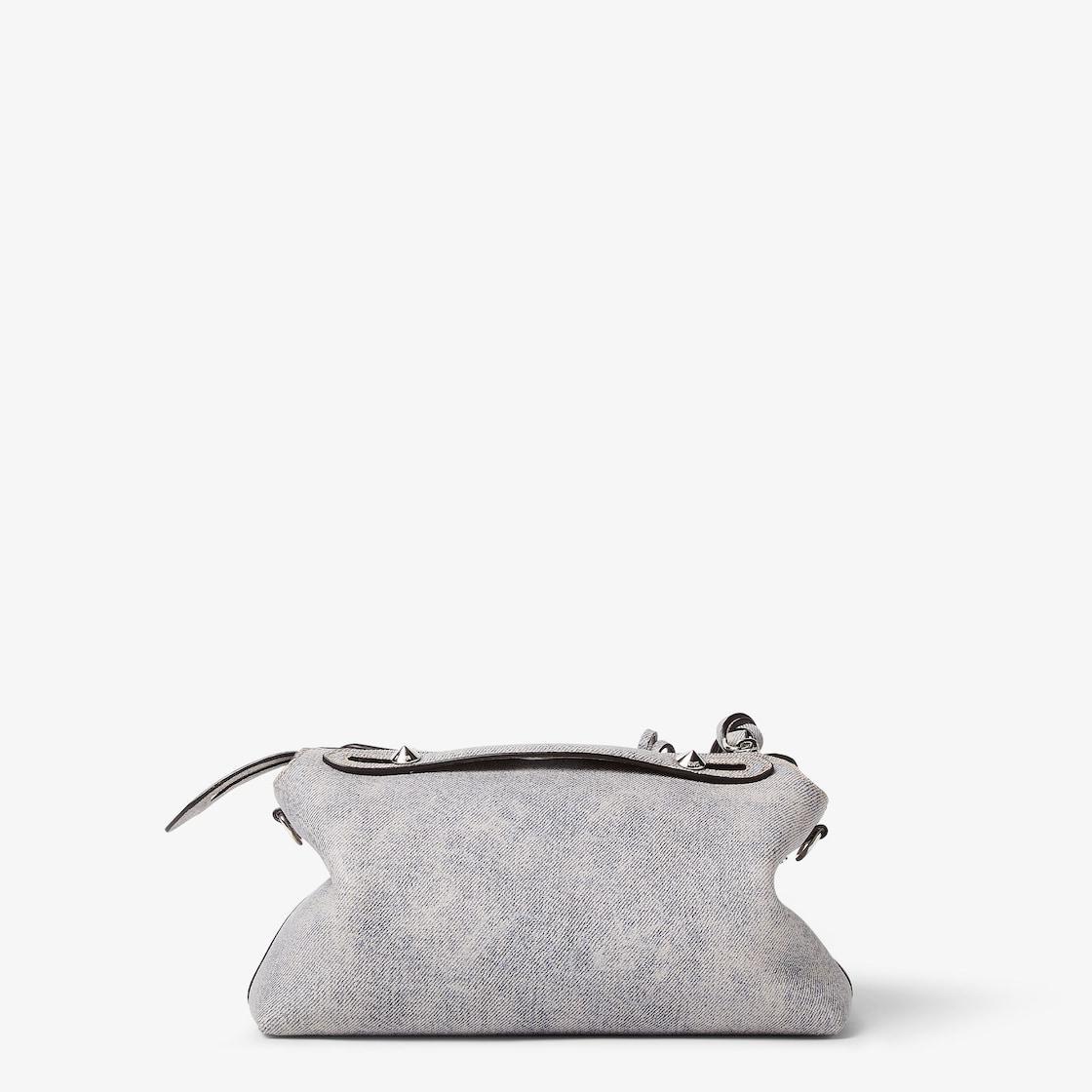 By The Way Soft MediumGray leather bag with a faded denim effect. Product Image