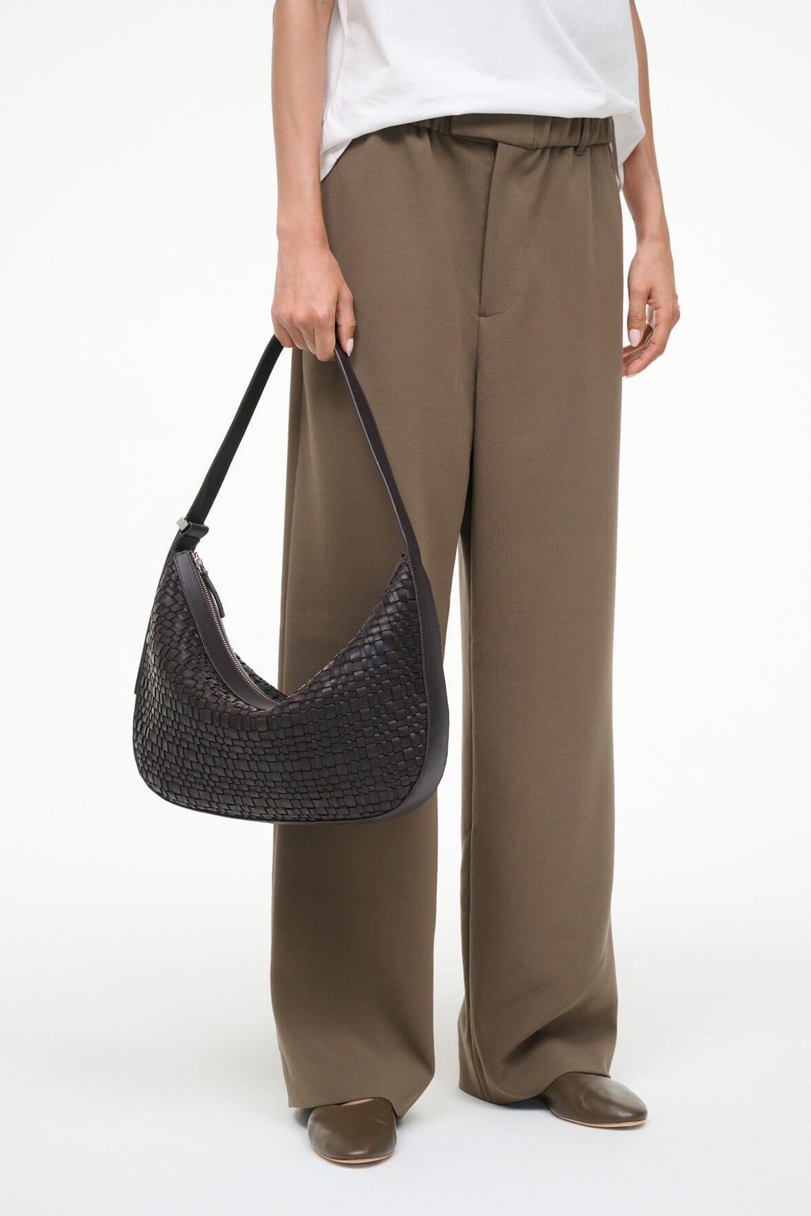 LARGE DEMY SHOULDER BAG | ESPRESSO WOVEN LEATHER Product Image