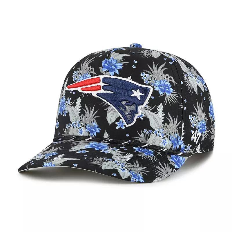 Men's '47  Black New England Patriots Dark Tropic Hitch Adjustable Hat Product Image