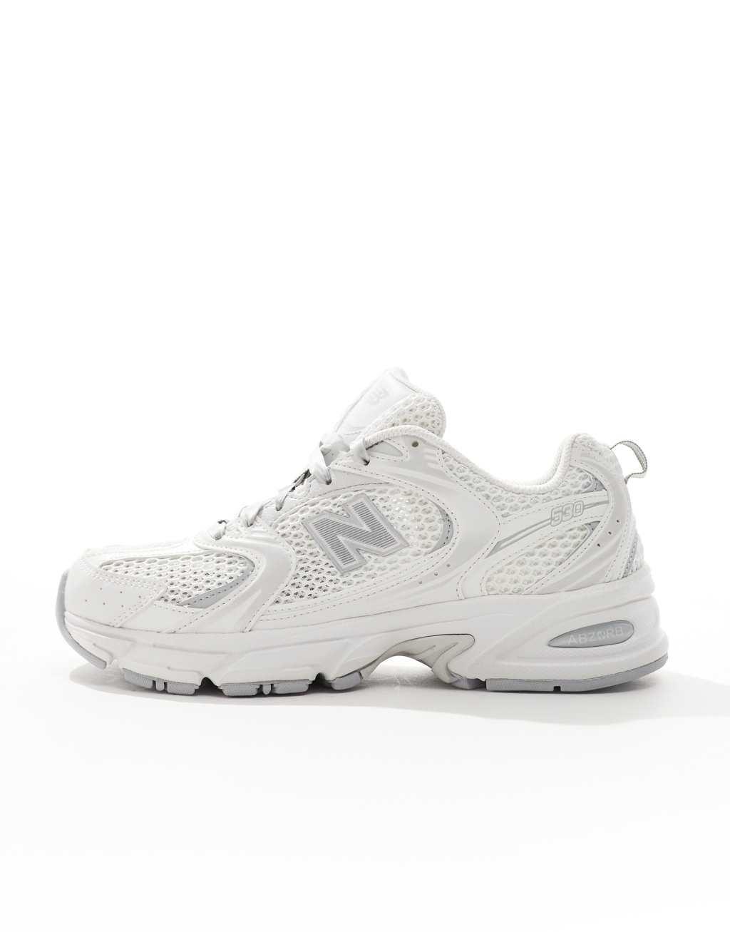 New Balance 530 sneakers with ribbon laces in silver - Exclusive to ASOS Product Image