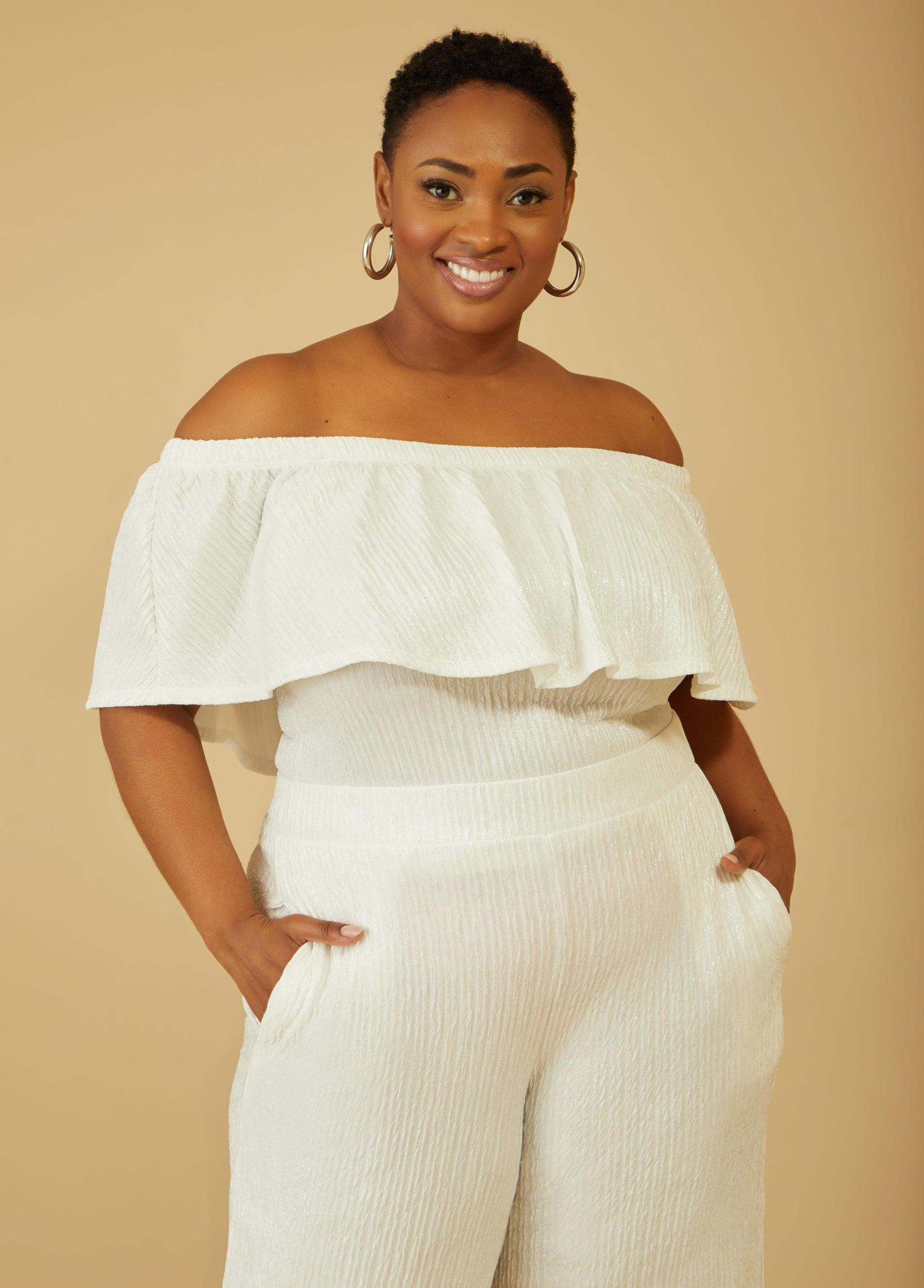 Metallic Off The Shoulder Top Female Product Image