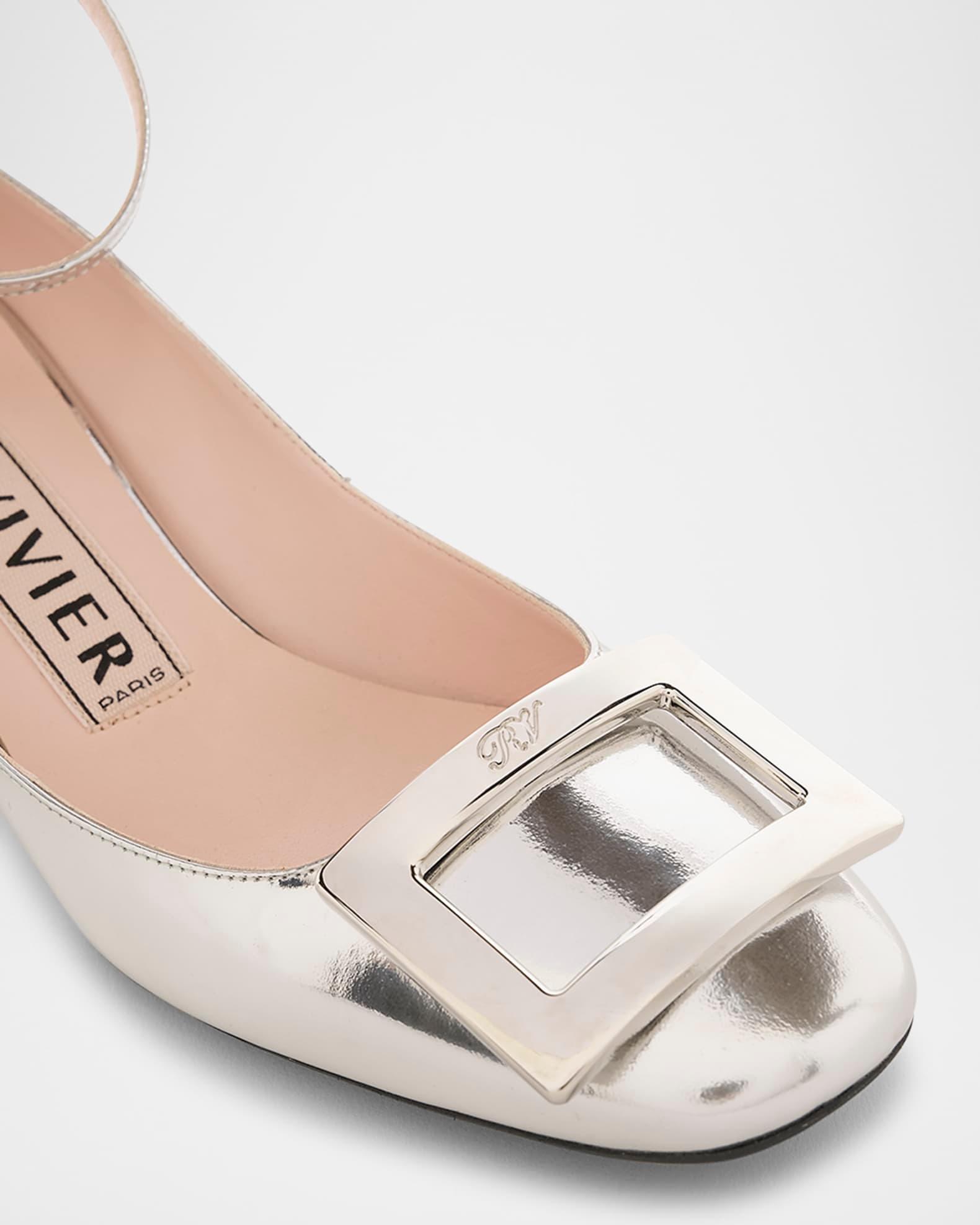 Roundy Metallic Ankle-Strap Pumps Product Image