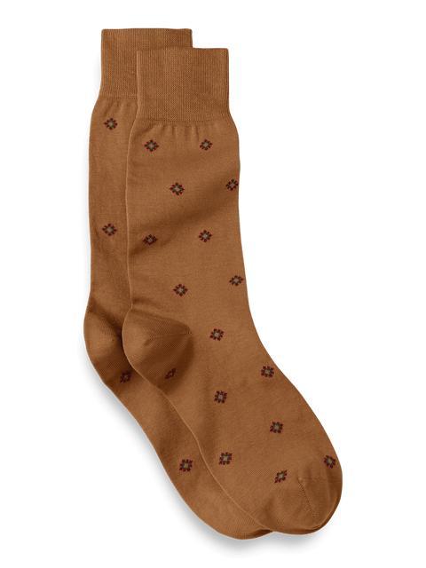Medallion Cotton Blend Sock - Bronze Product Image