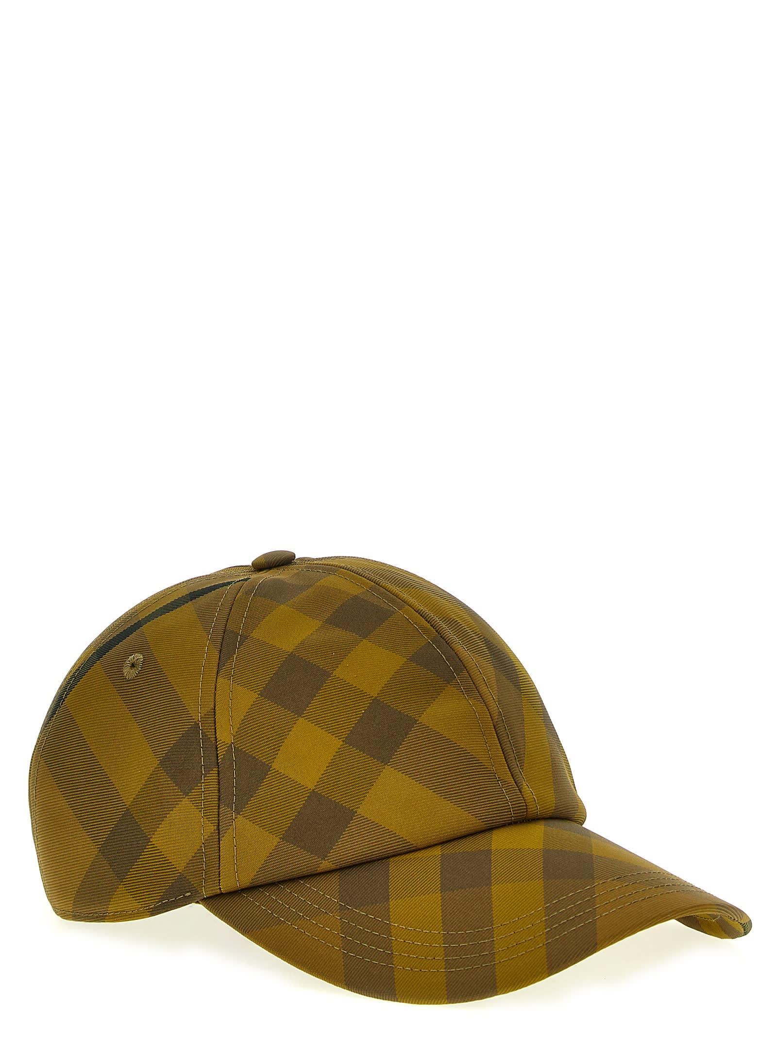 BURBERRY Check Cap Hats In Yellow Product Image