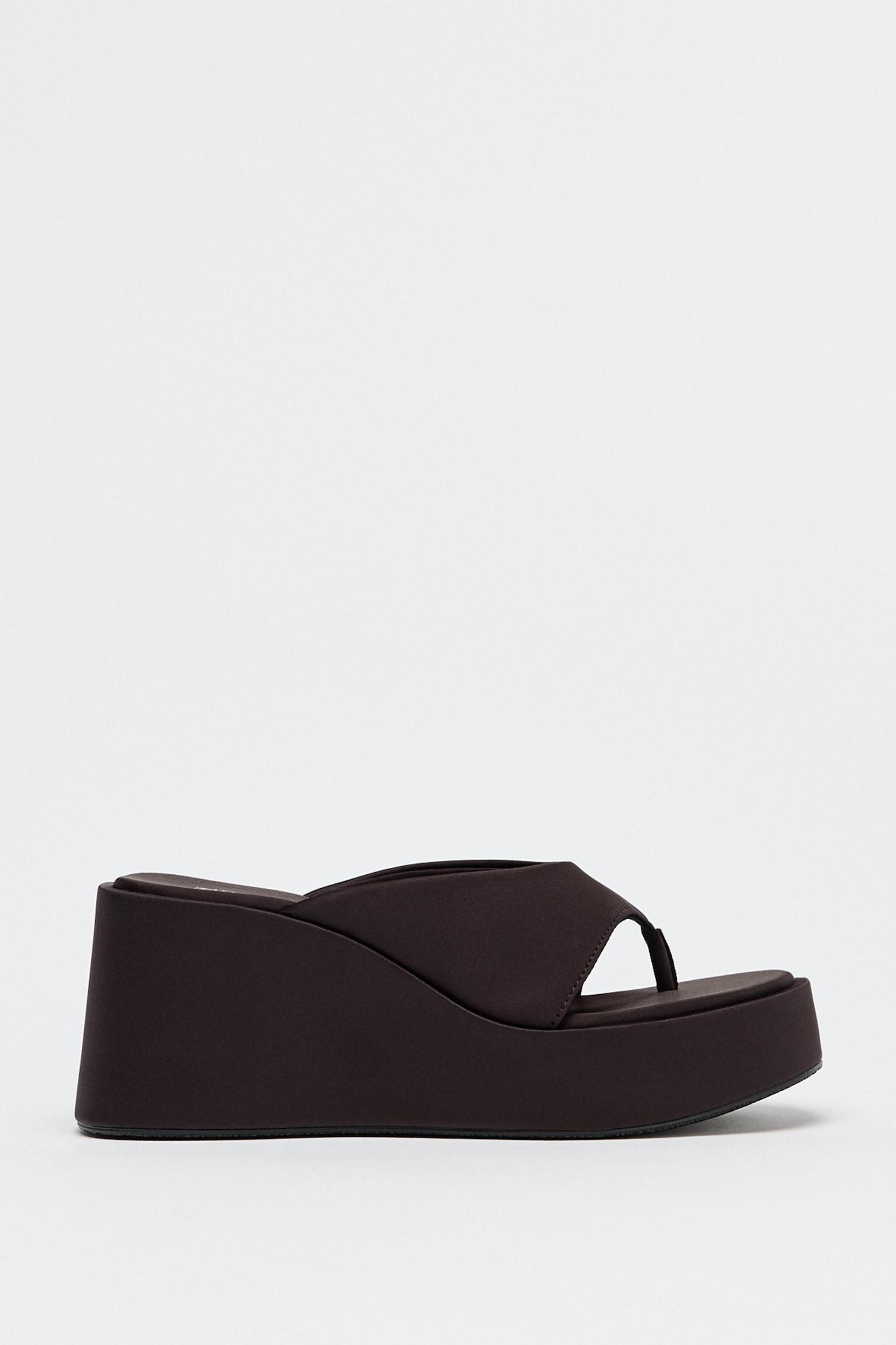 SATIN FINISH PLATFORM SANDALS Product Image