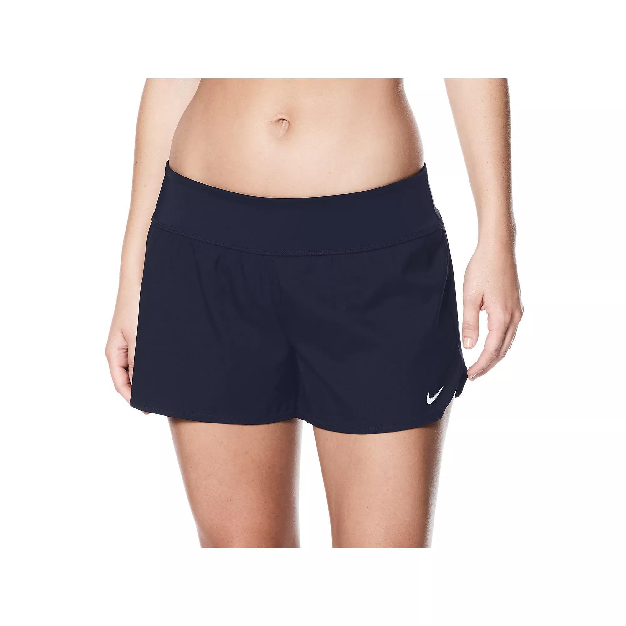Women's Nike Solid Boardshort Swim Bottoms, Size: Small, Black Navy Product Image