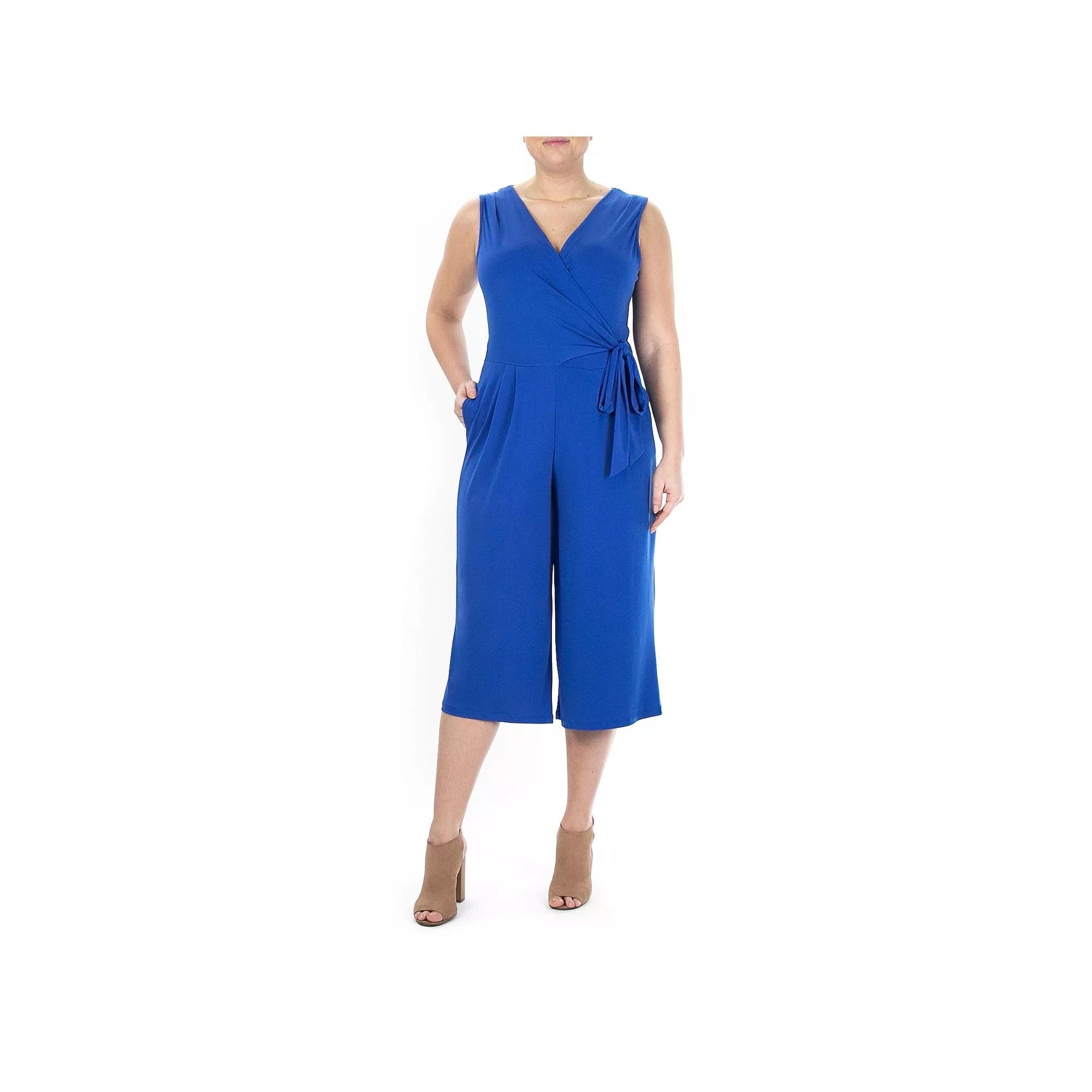 Womens Nina Leonard Wide-Leg Capri Jumpsuit Product Image