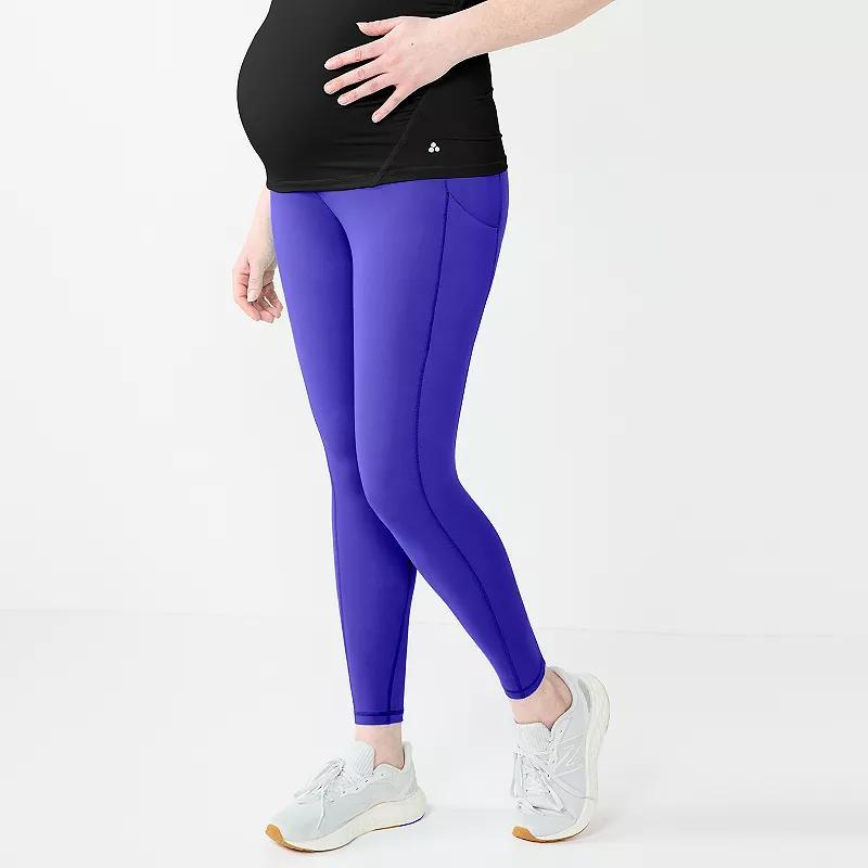 Maternity Tek Gear® Ultrastretch 7/8 Leggings, Women's, Size: Medium, Blue Crayon Product Image