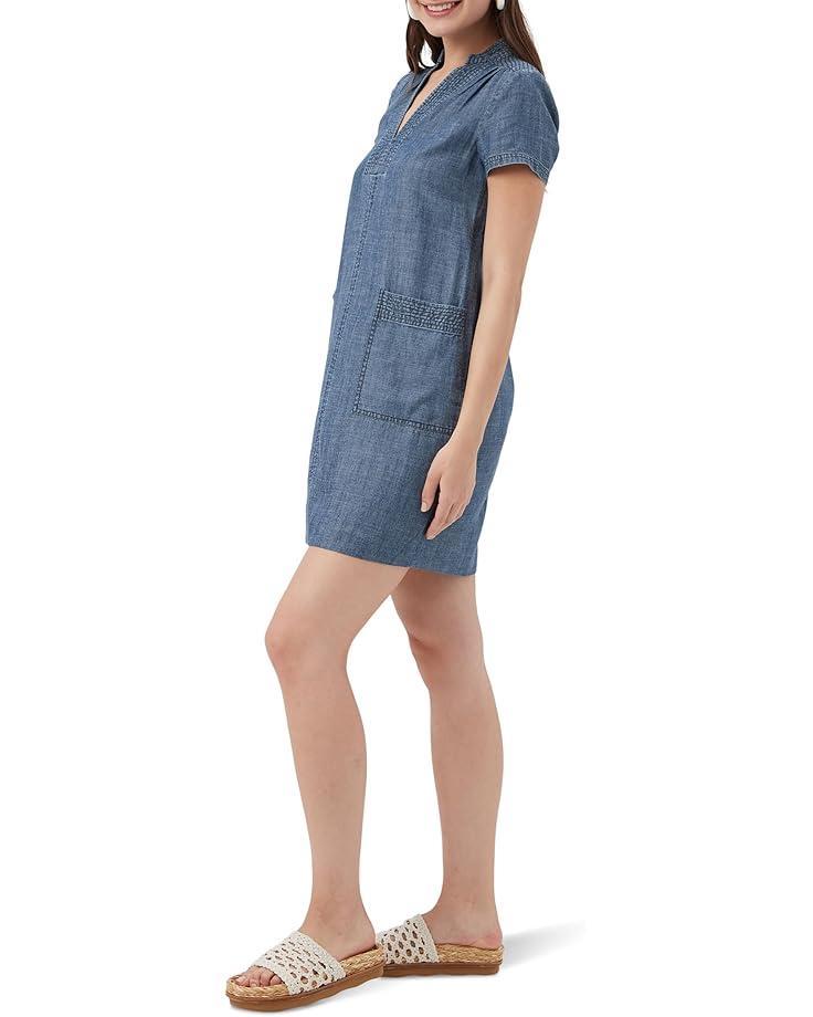 Boxy Denim Shell Dress in Rinse Product Image