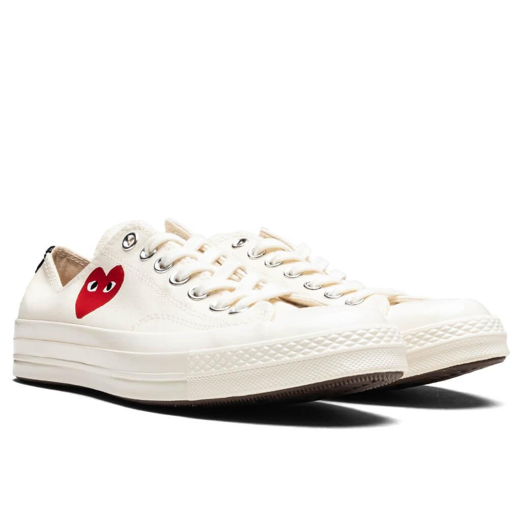 Converse x Comme Des Garcons PLAY All Star Chuck '70 Ox Small Red Heart - White Male Product Image