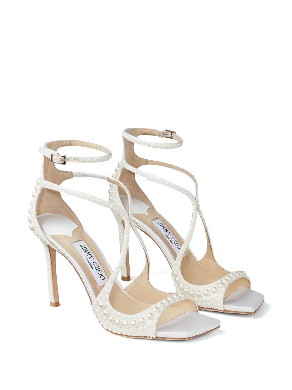 Azia 95mm pearl-embellished sandals Product Image