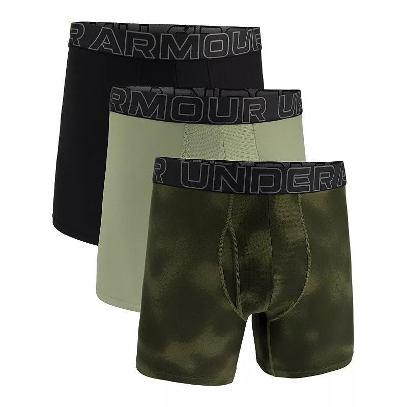 Men's Under Armour 3-pack Performance Tech Fashion 6-in. Boxer Briefs, Size: 5XL, Grove Green Product Image