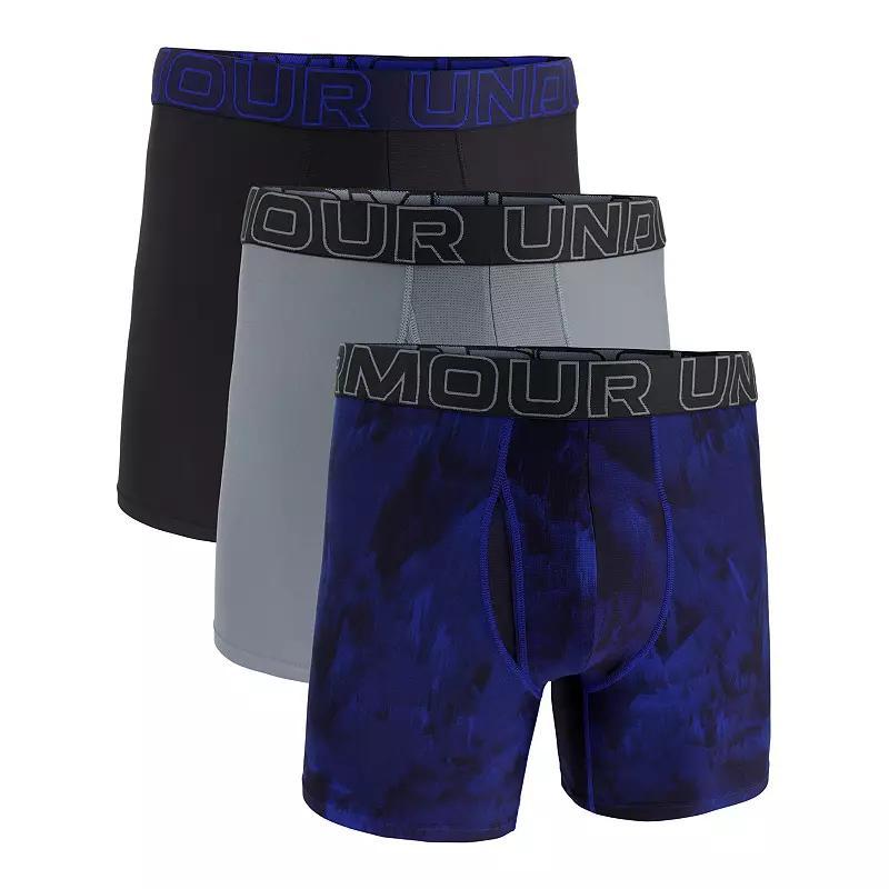 Men's Under Armour 3-pack Performance Tech Fashion 6-in. Boxer Briefs, Size: 5XL, Grey Product Image