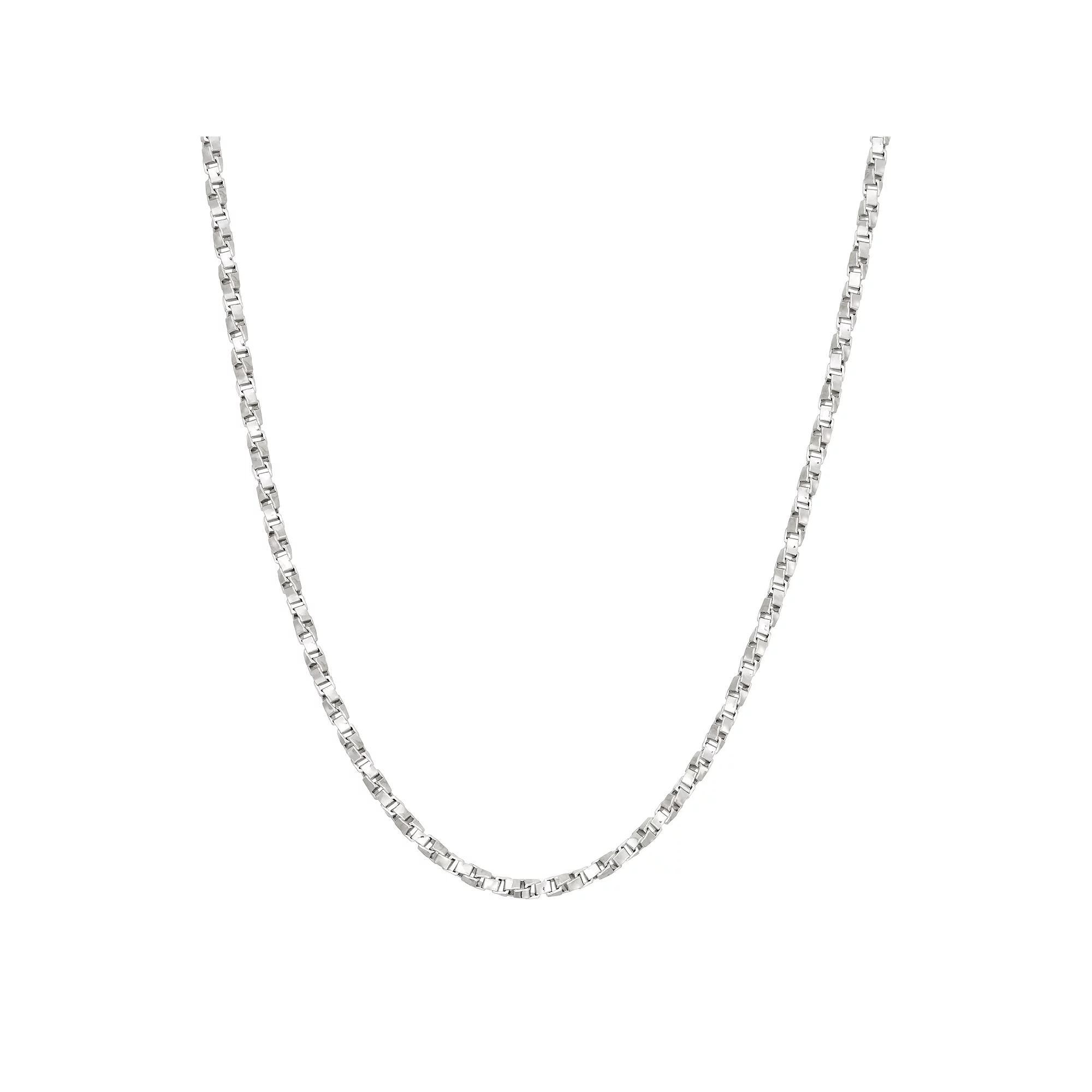 Jordan Blue Sterling Silver Box Chain Necklace, Women's, Size: 18", Grey Product Image