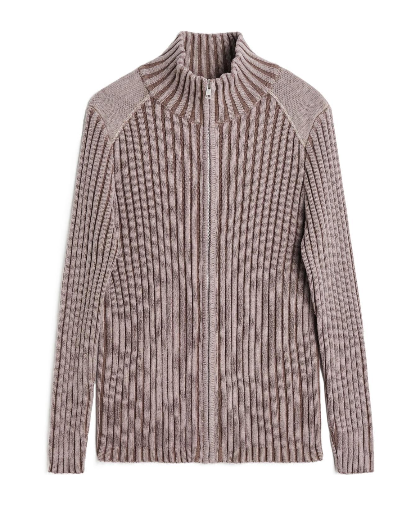 OUR LEGACY Ribbed-knit Zip-up Cardigan In Nude Product Image