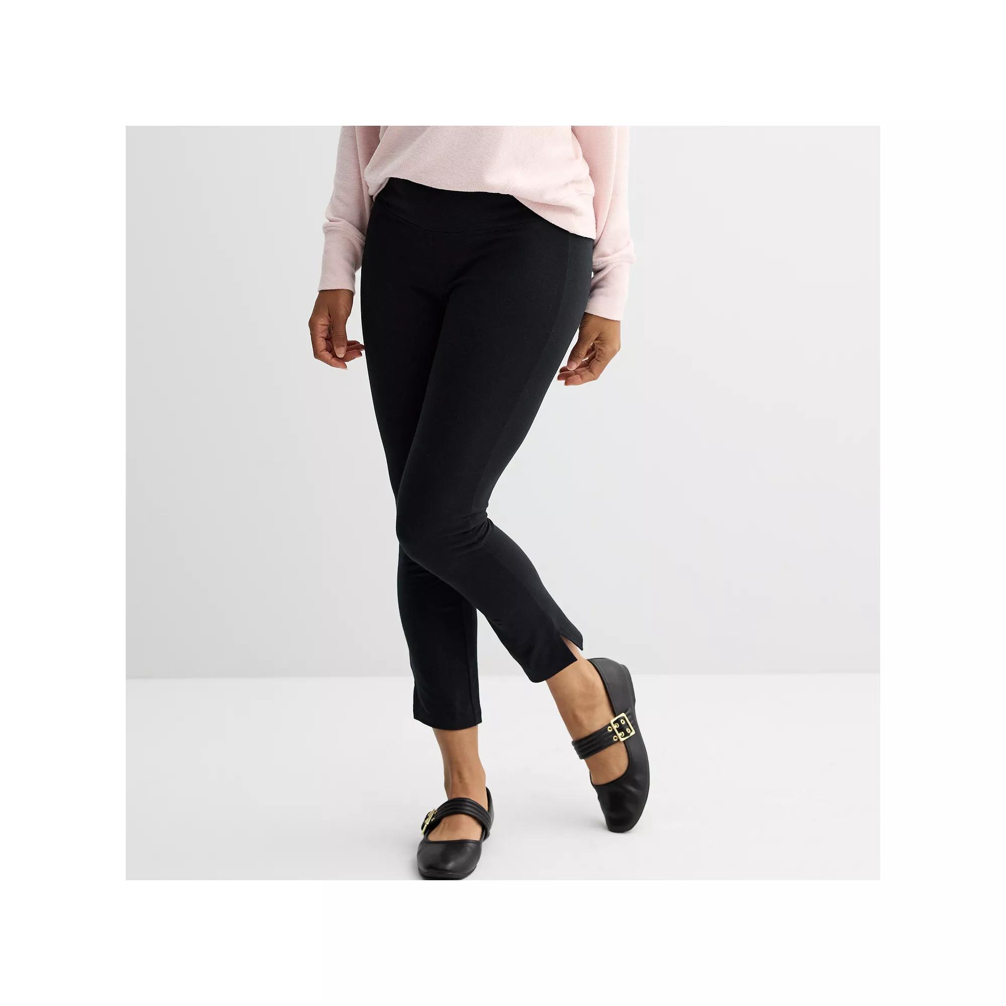 Women's Sonoma Goods For Life® 7/8 Split Hem Leggings, Size: XS Long, Pitch Black Product Image