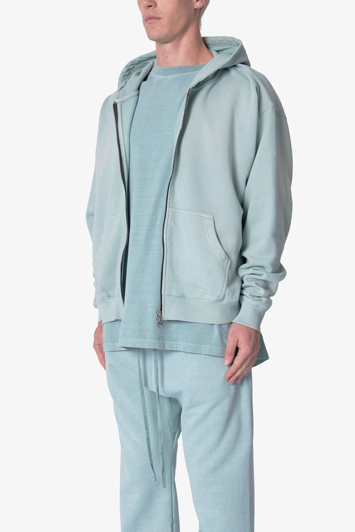 Faded Basic Zip Up Hoodie - Slate Product Image