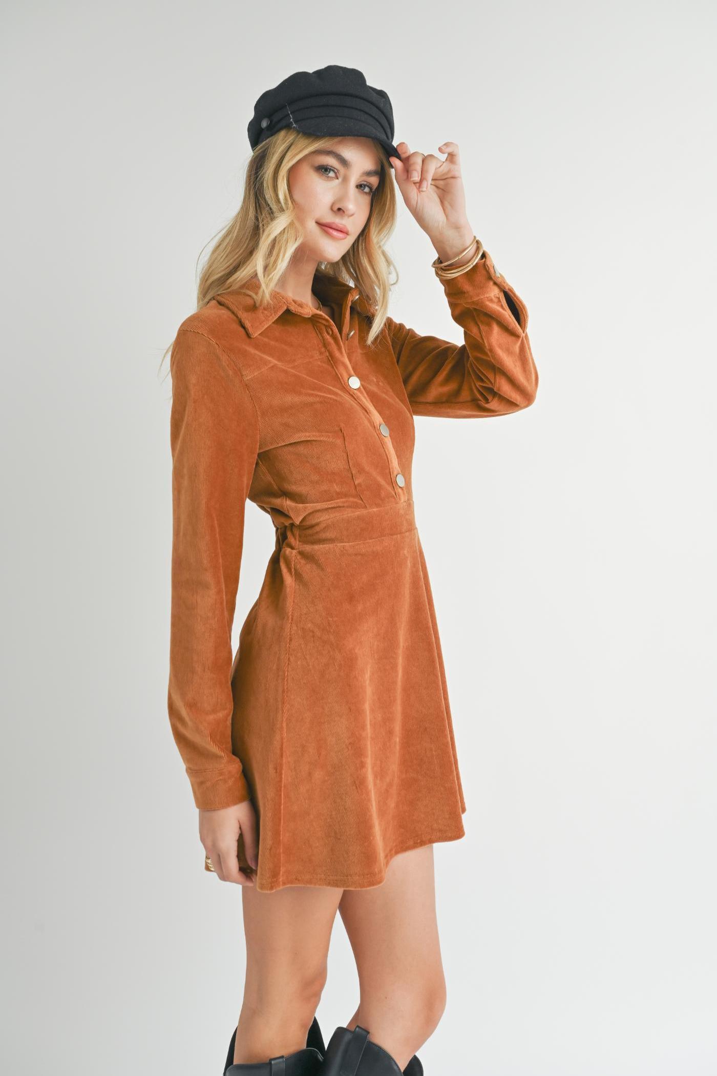 Morrison Cord Shirt Mini Dress Product Image