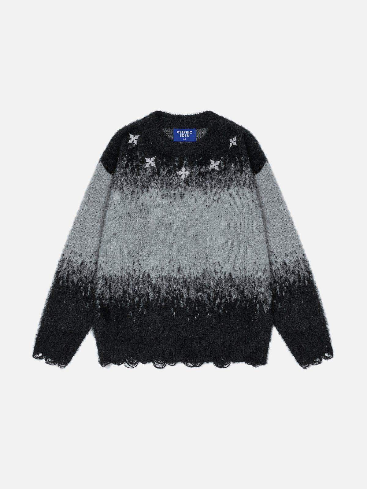 Aelfric Eden Vintage Gradient Distressed Sweater Product Image