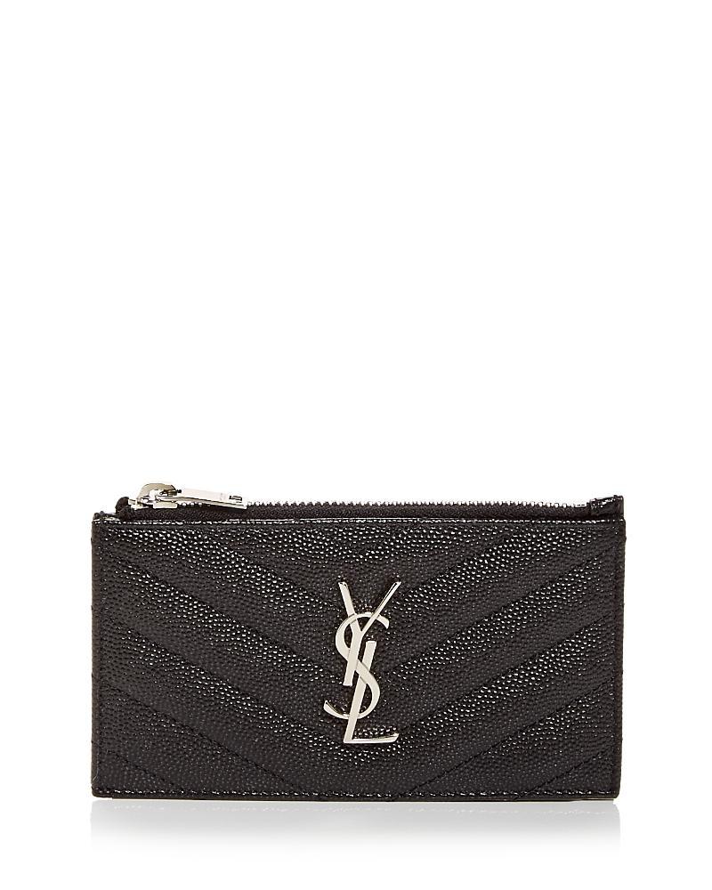 Saint Laurent Cassandre Matelasse Fragments Zipped Card Case Product Image