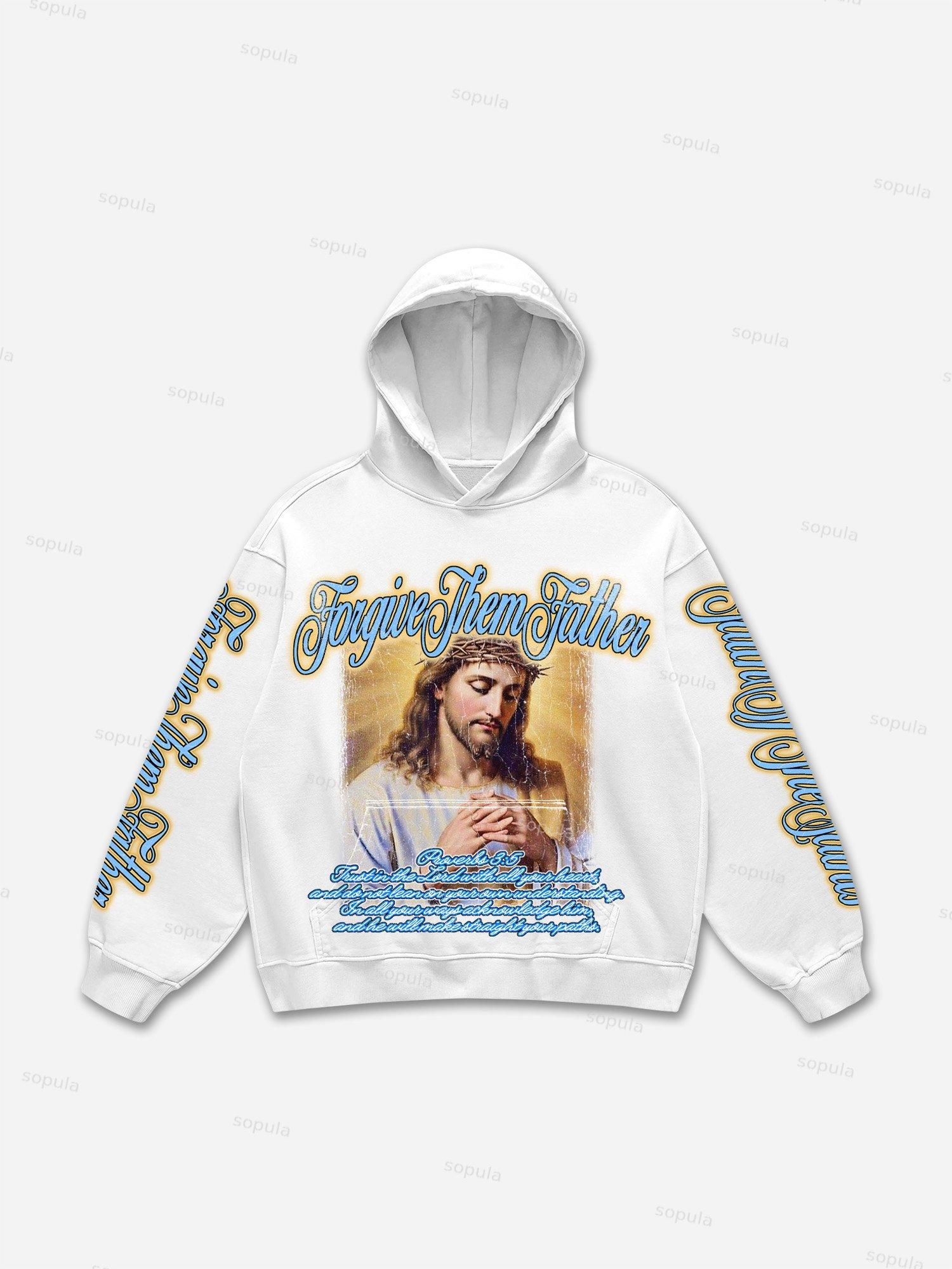 Forgive Them Father Jesus Graphic Hoodie Product Image