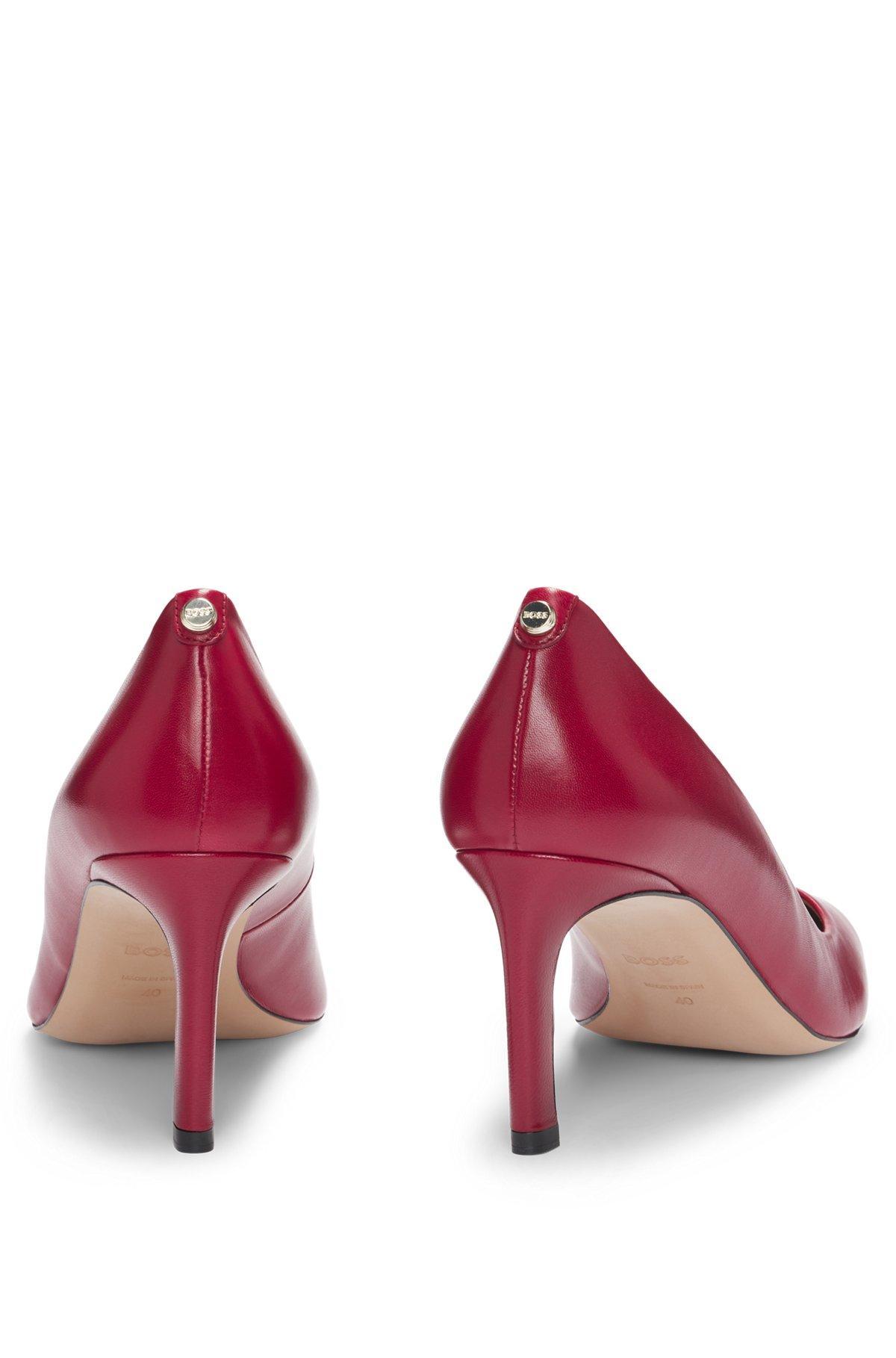 BOSS - Heeled pumps in nappa leather - Dark Red Product Image