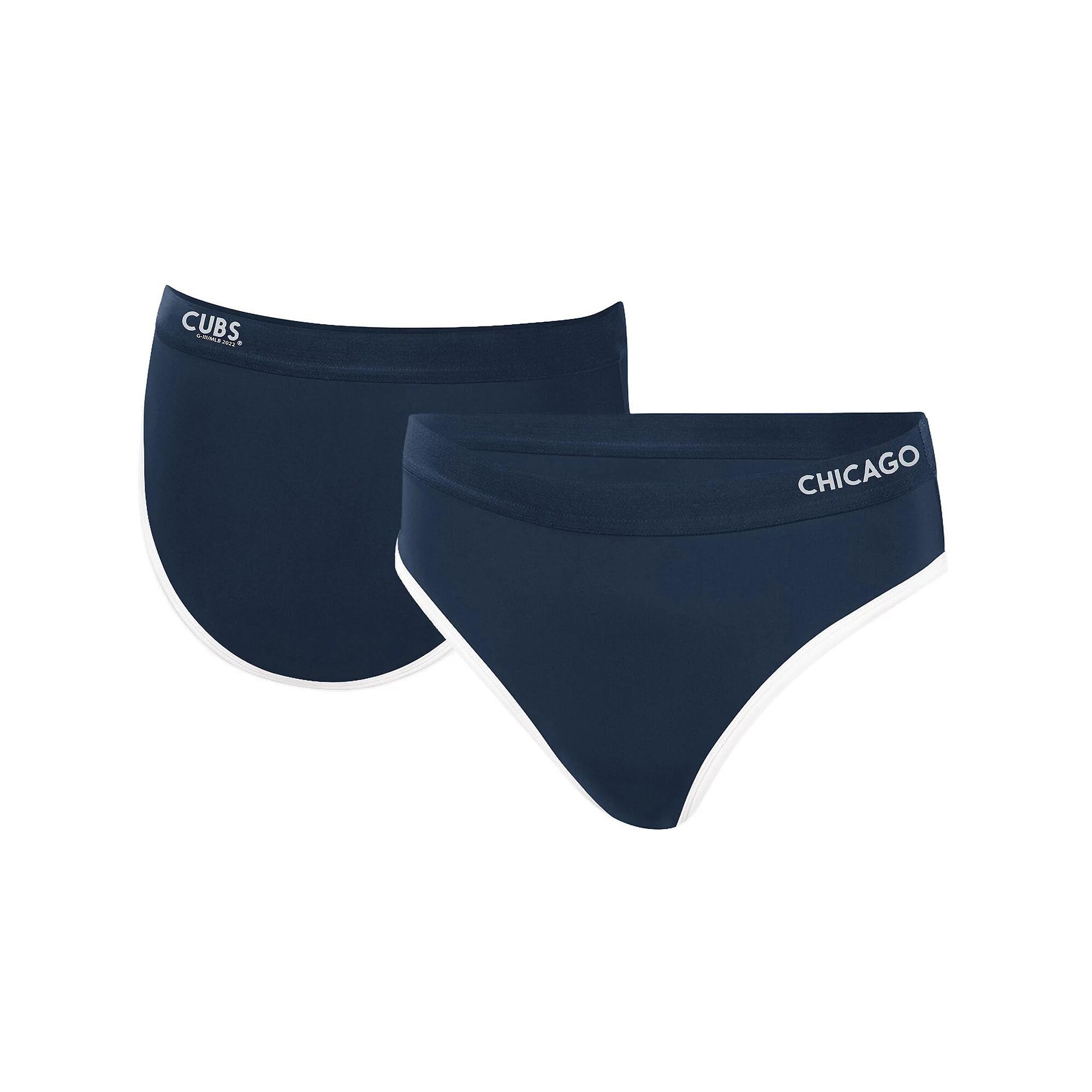 Women's G-III 4Her by Carl Banks Navy Chicago Cubs Southpaw Bikini Bottom, Size: Small, Blue Product Image