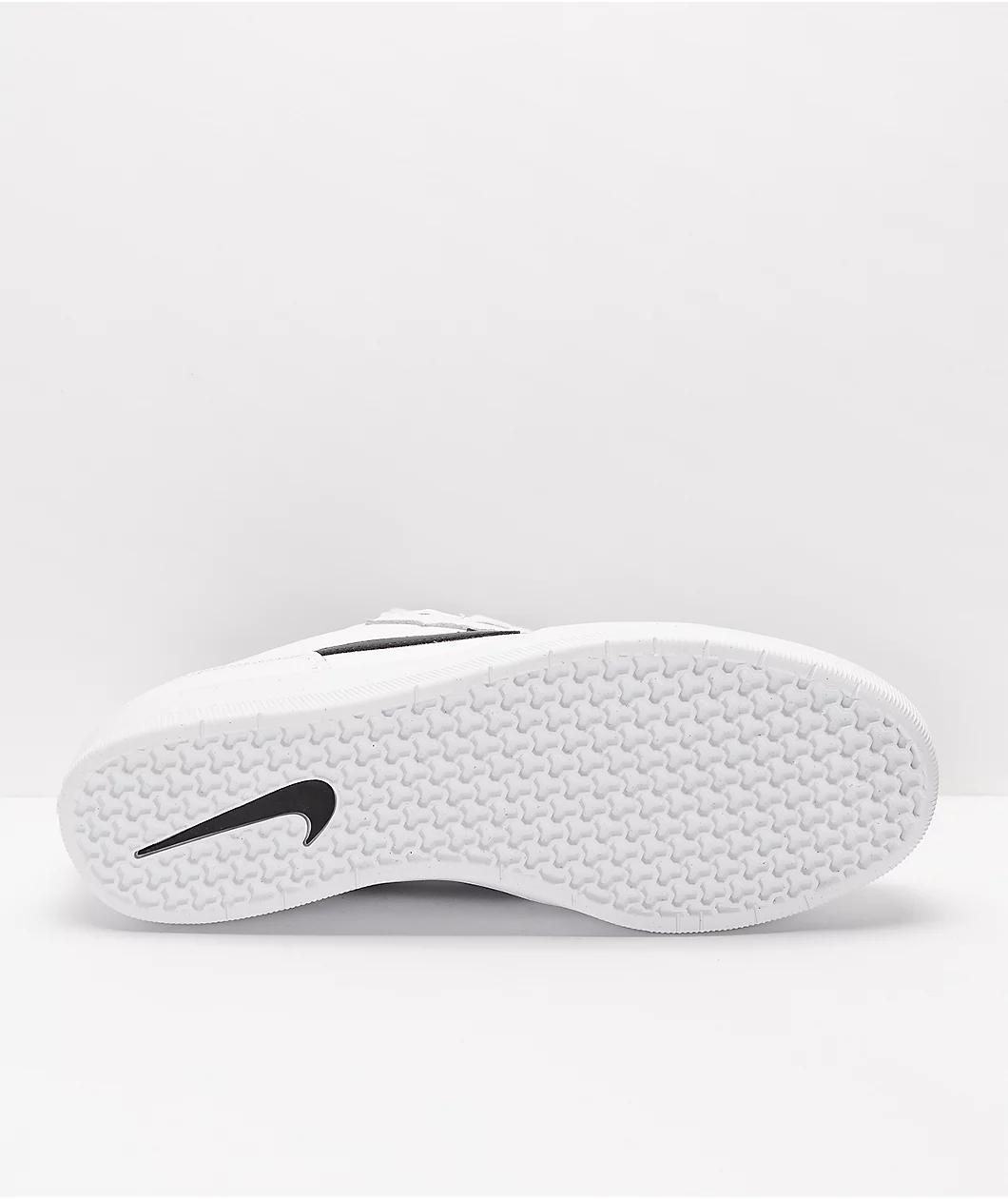 Nike SB Force 58 White & Black Leather Skate Shoes Product Image