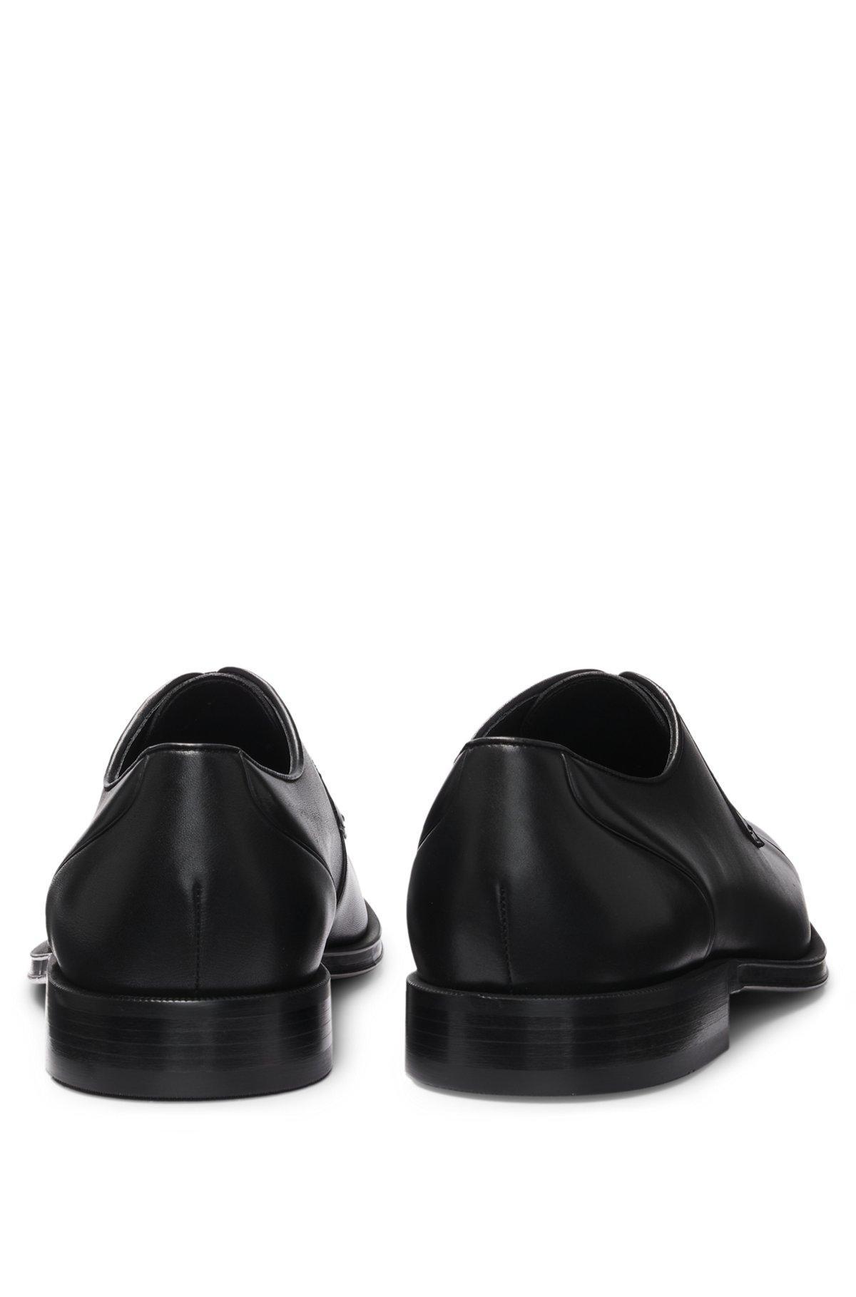 BOSS - Cap-toe Derby shoes in leather - Black Product Image