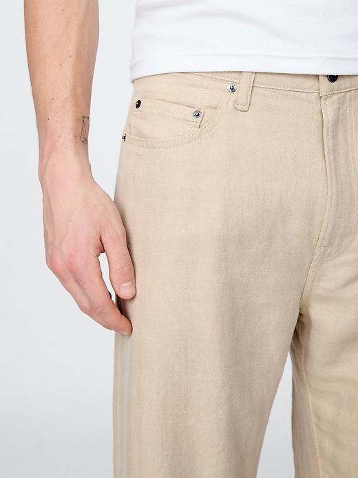 Linen-Cotton '90s Loose Herringbone Pants Product Image