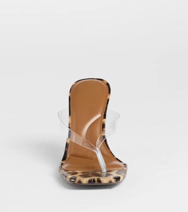 Lady In Leopard Thong Stiletto Mules Product Image