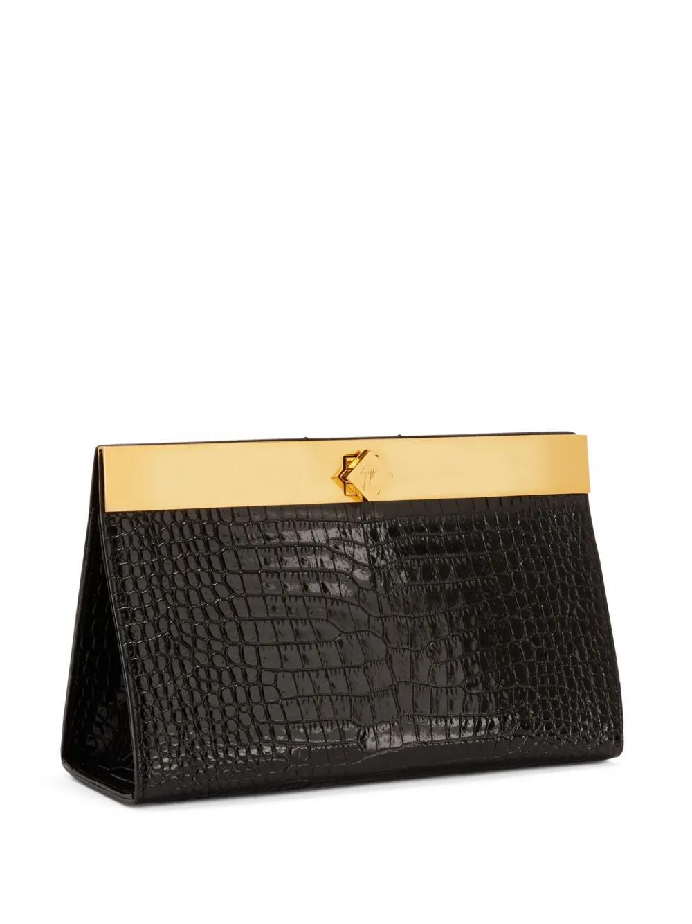 Tanaya crocodile-effect clutch bag Product Image