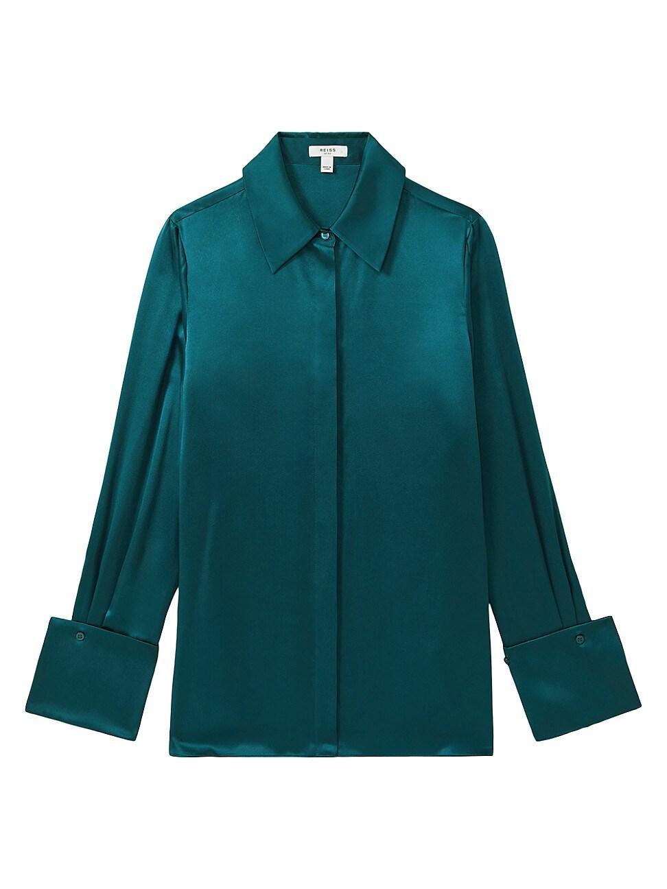 Womens Hailey Silk Button-Front Shirt Product Image
