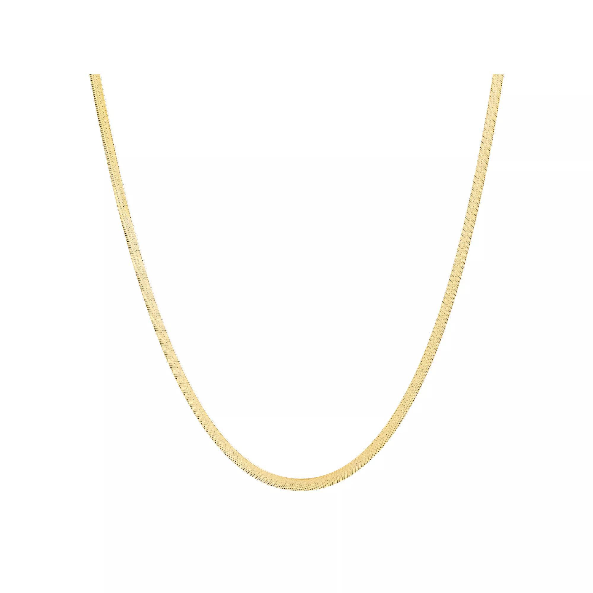 Everlasting Gold 10k Gold 3.4 mm Herringbone Chain Necklace, Womens Product Image