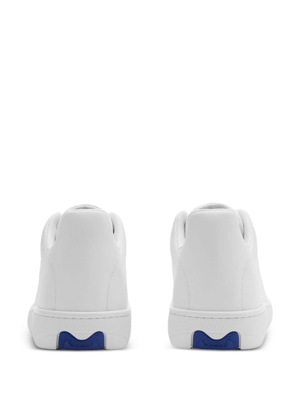 Box logo-debossed leather sneakers Product Image
