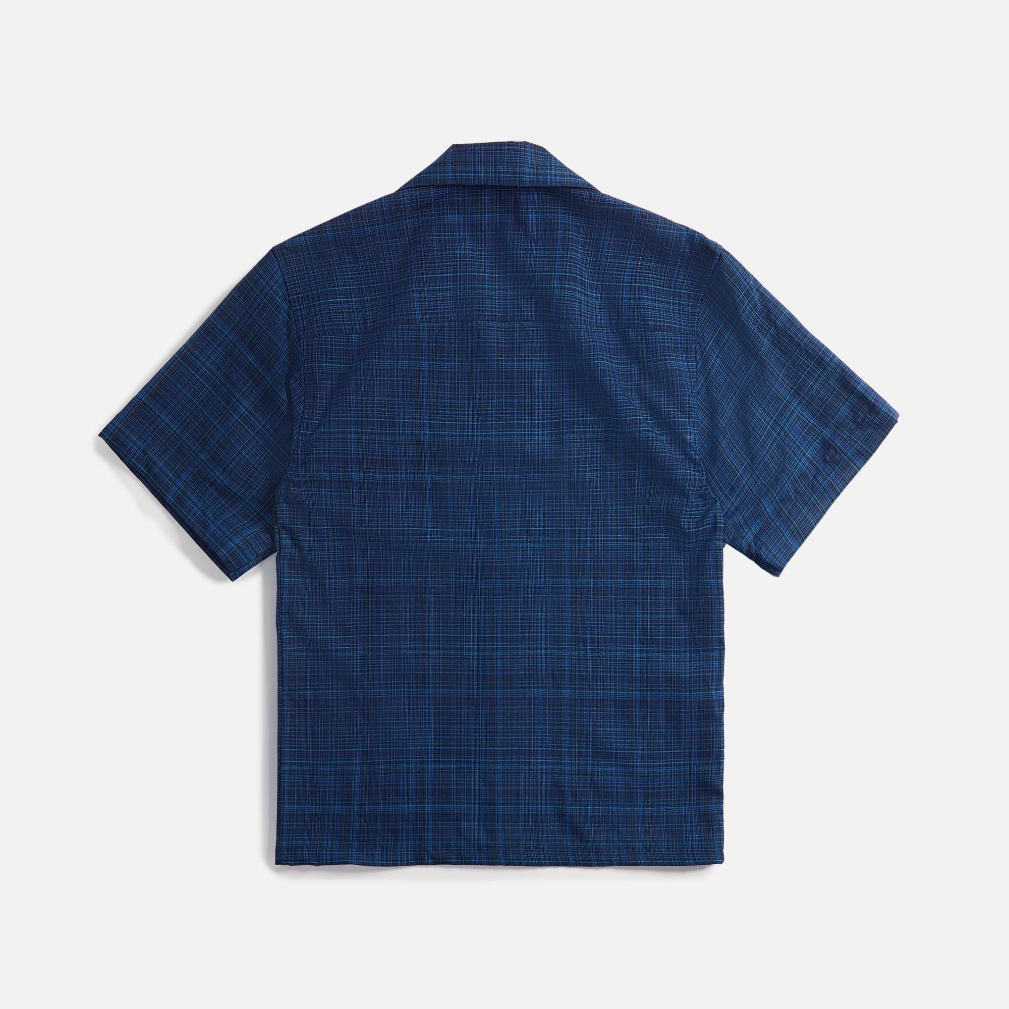 Marni Organic Yarn Dyed Cotton Poplin Bowling Shirt - Ink Male Product Image