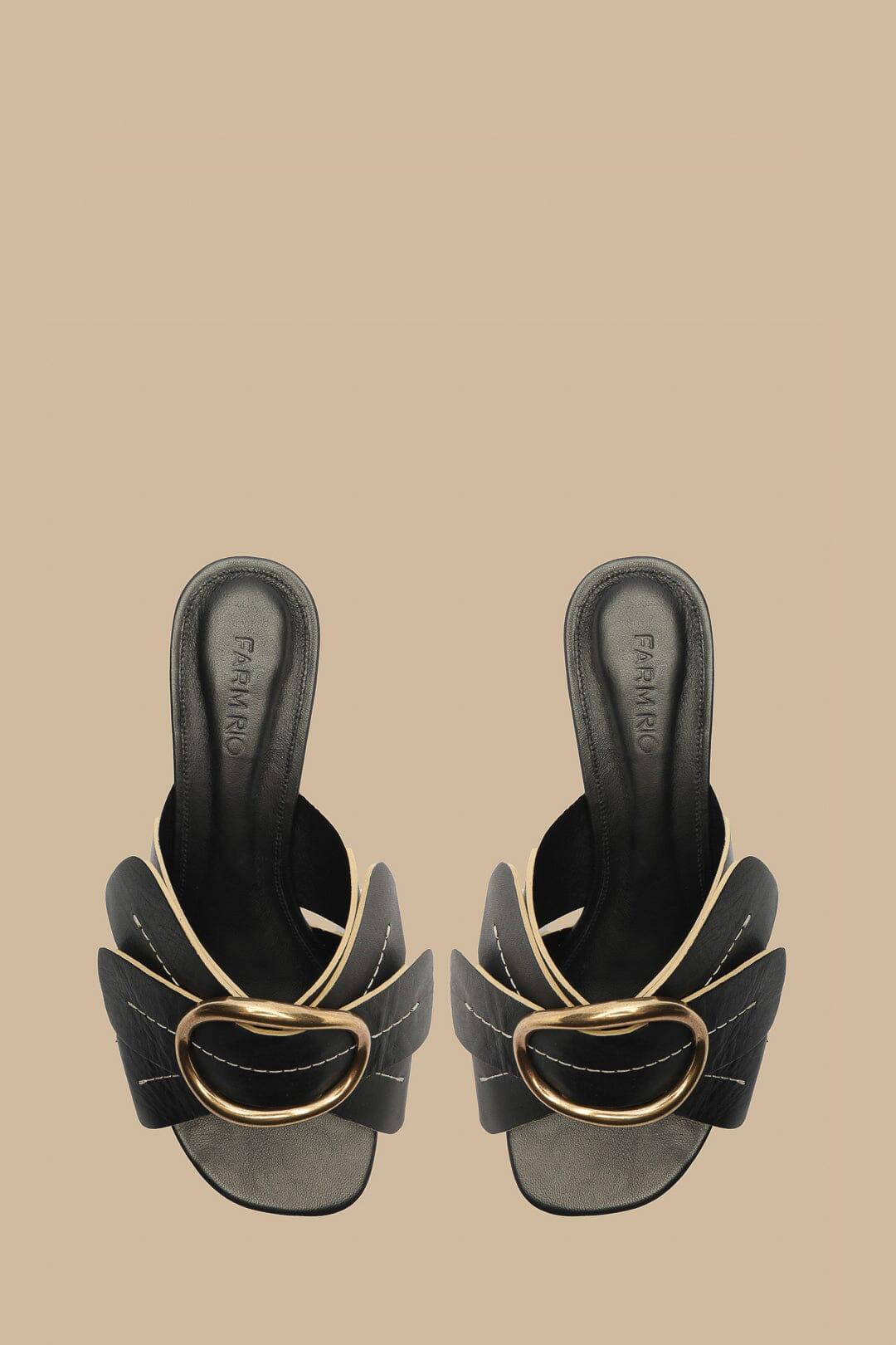 Black Daisy Heeled Mule Product Image