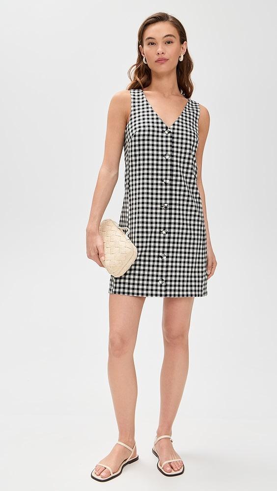 Madewell V-Neck Mini Vest Dress in Gingham | Shopbop Product Image