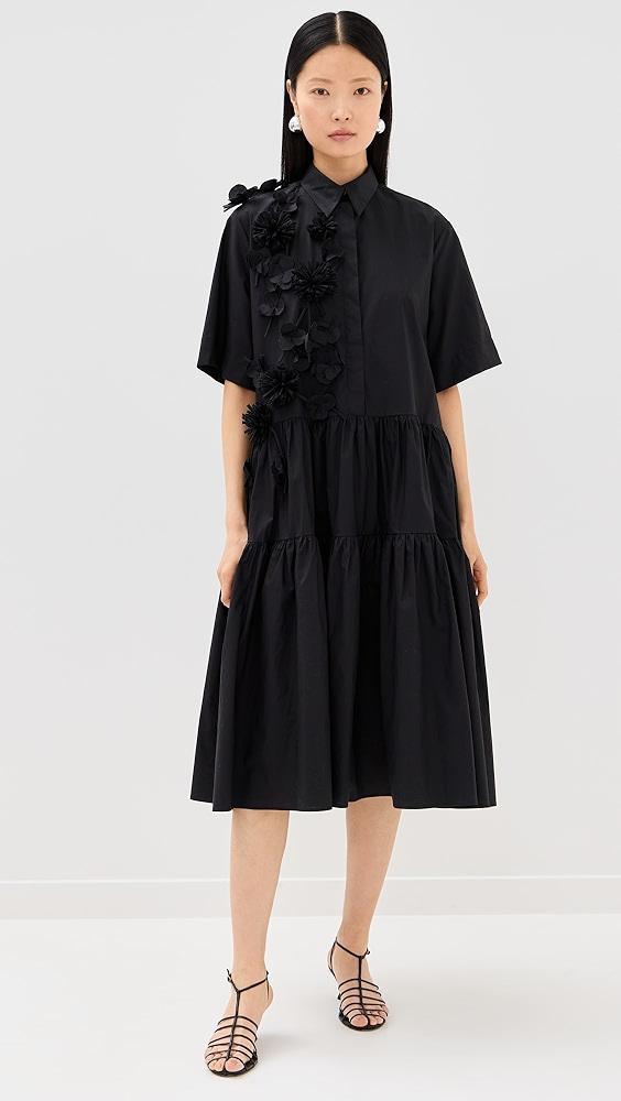 MEIMEIJ Short Sleeve Midi Shirt Dress with Flowers | Shopbop Product Image