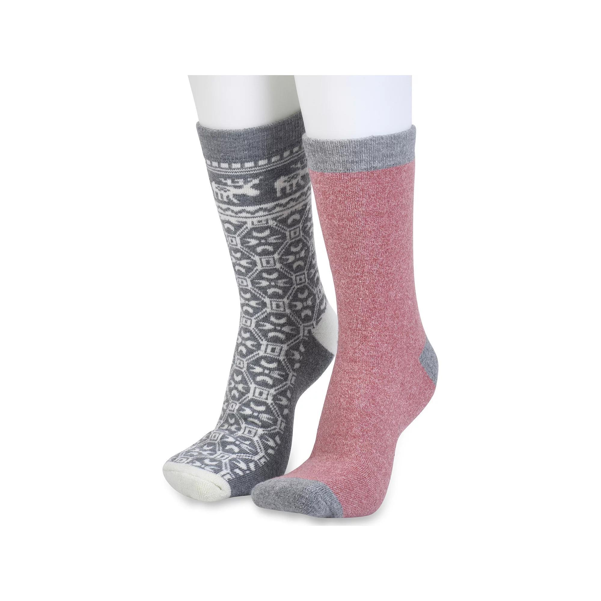 Women's GaaHuu 2 Pack Cushioned Thermal Socks, Gray Moose Product Image