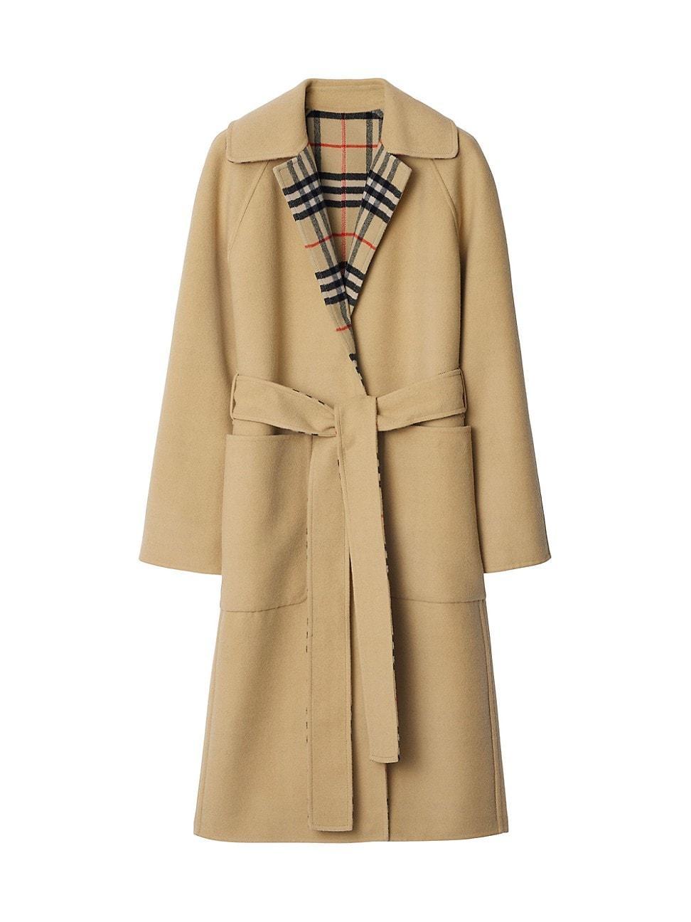 Womens Double Face Reversible Wool Coat Product Image