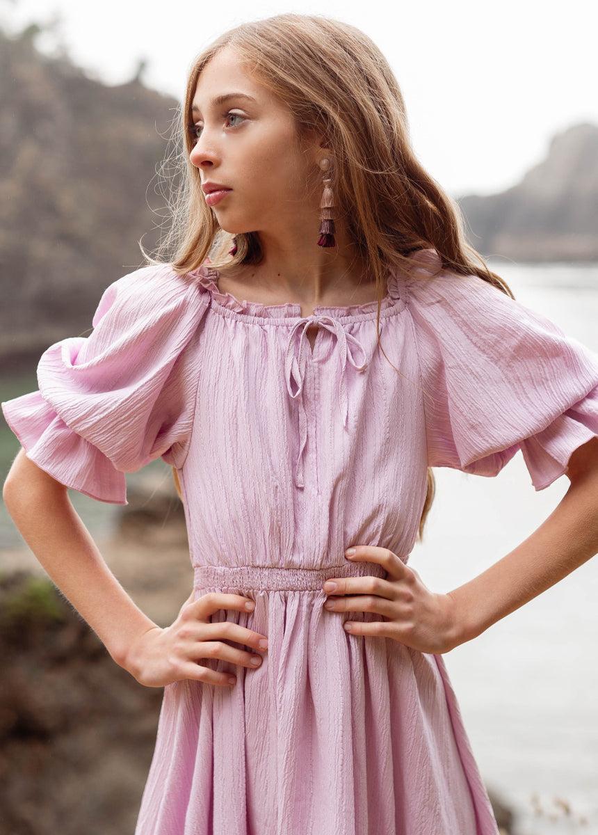 Gwenola Dress in Lilac Girls Product Image